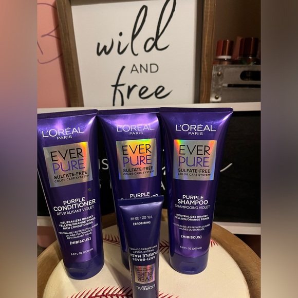 3-LoReal Ever Pure PURPLE SHAMPOO PURPLE CONDITIONER 4 TONING BLONDE BLEACH HAIR - Picture 7 of 13